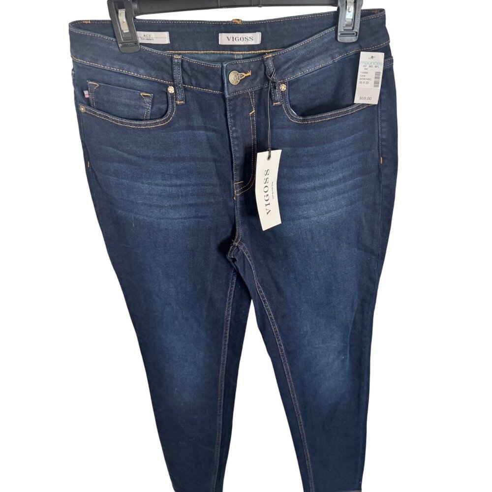 Vigoss Ace Skinny Dark Wash Size 30 /30 Stretch Straight Leg NWT - Picture 6 of 11